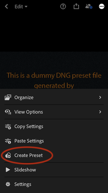 Select DNG file